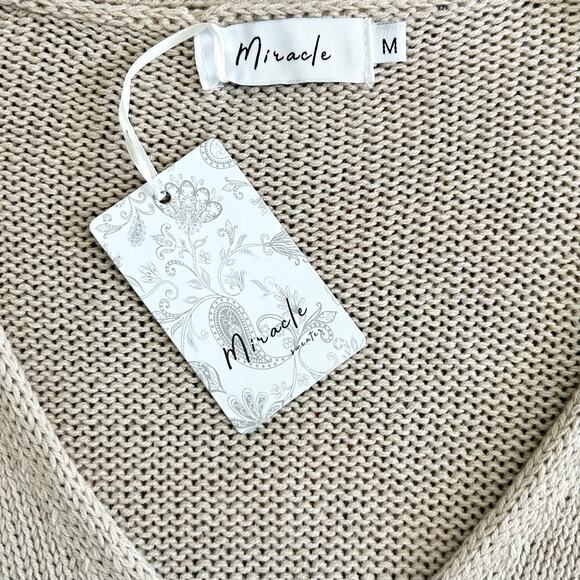 Miracle Tan Beach V-Neck Pullover Knit Sweater NWT - Picture 7 of 8